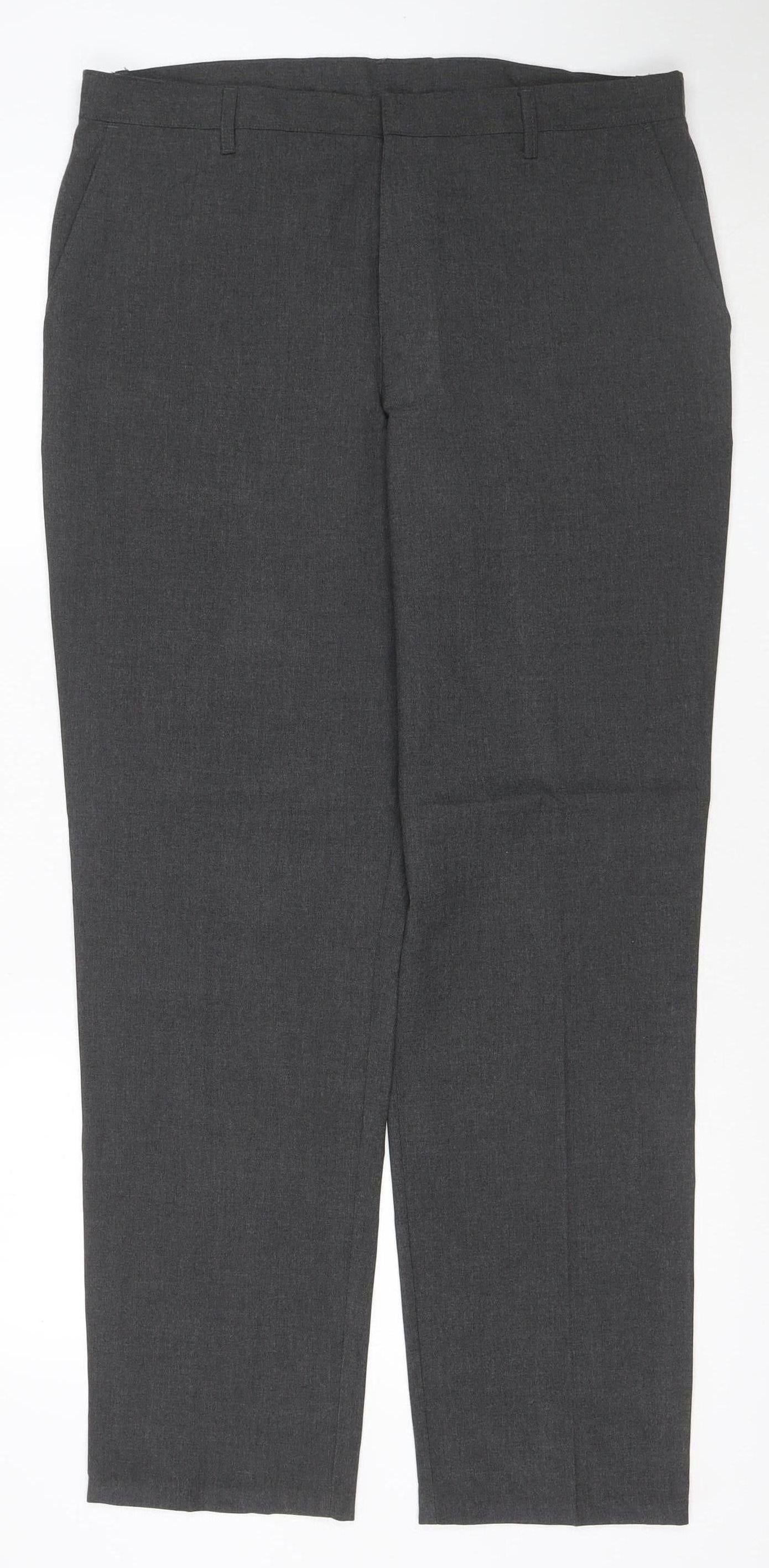 Marks and Spencer Boys Grey 16 Years Dress Pants Regular Fit School Trousers