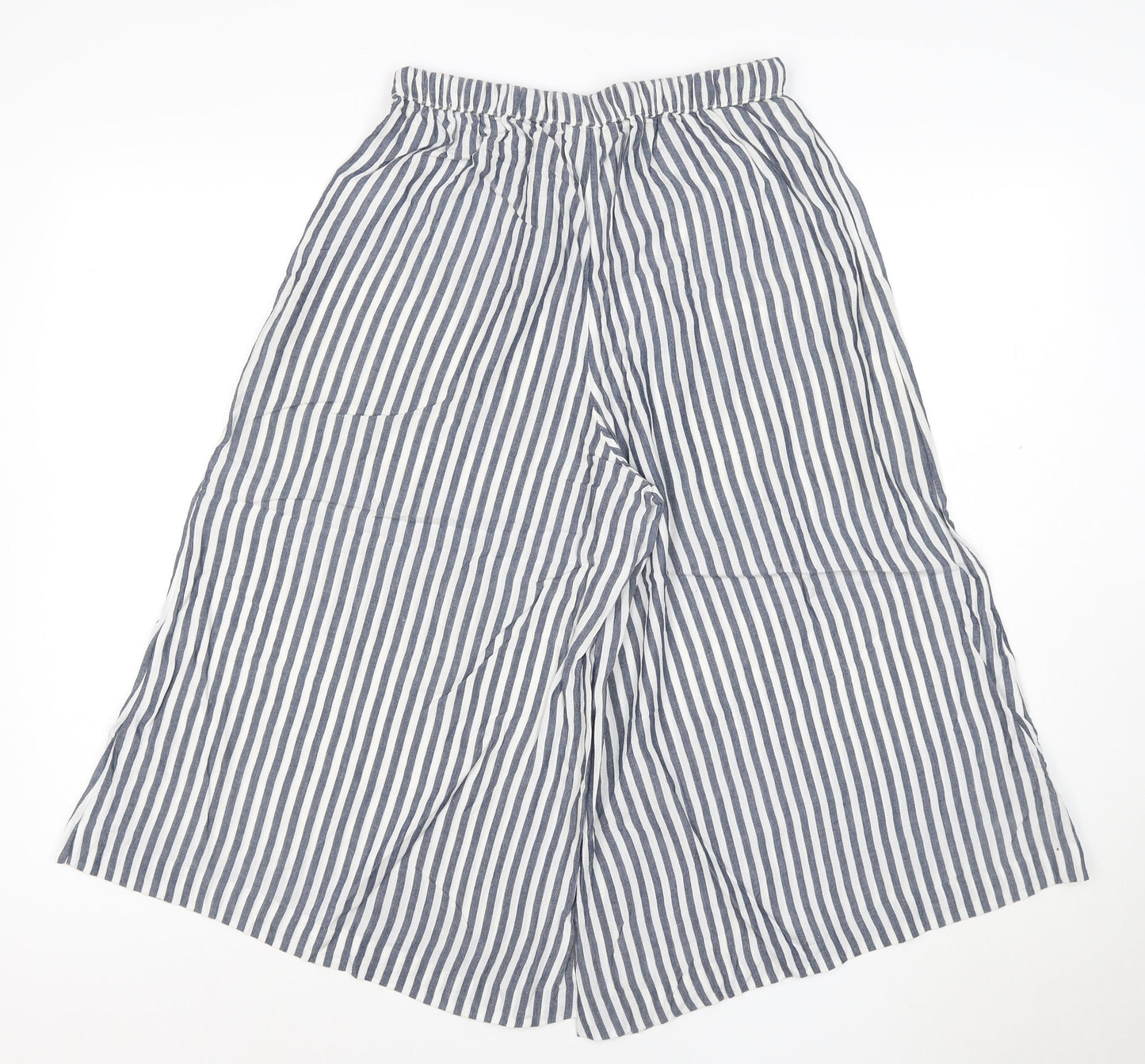 Monsoon Women’s Blue Striped Wide-Leg Culottes Size S Viscose