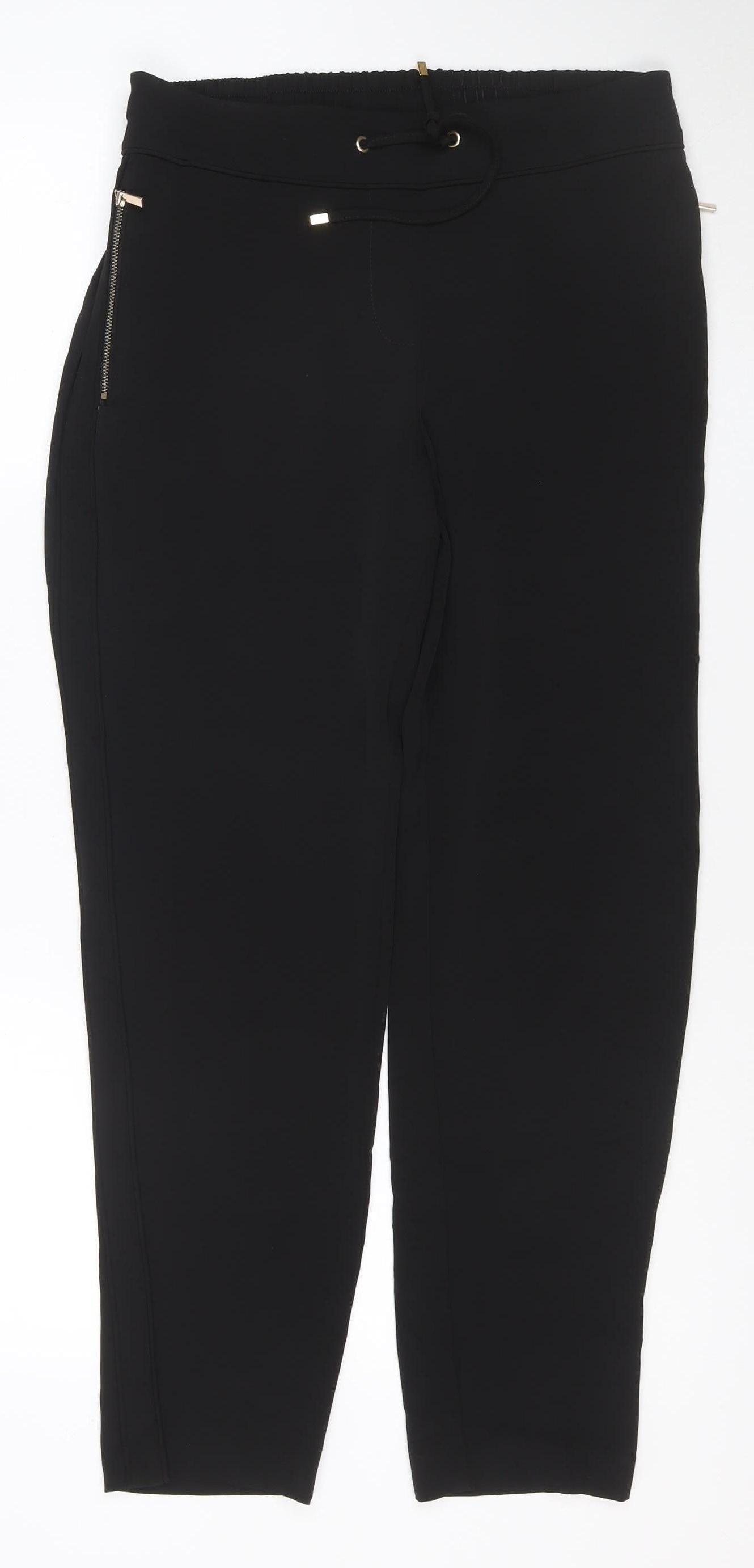 Wallis Women’s Black UK 10 Tapered Trousers with Zip Detail