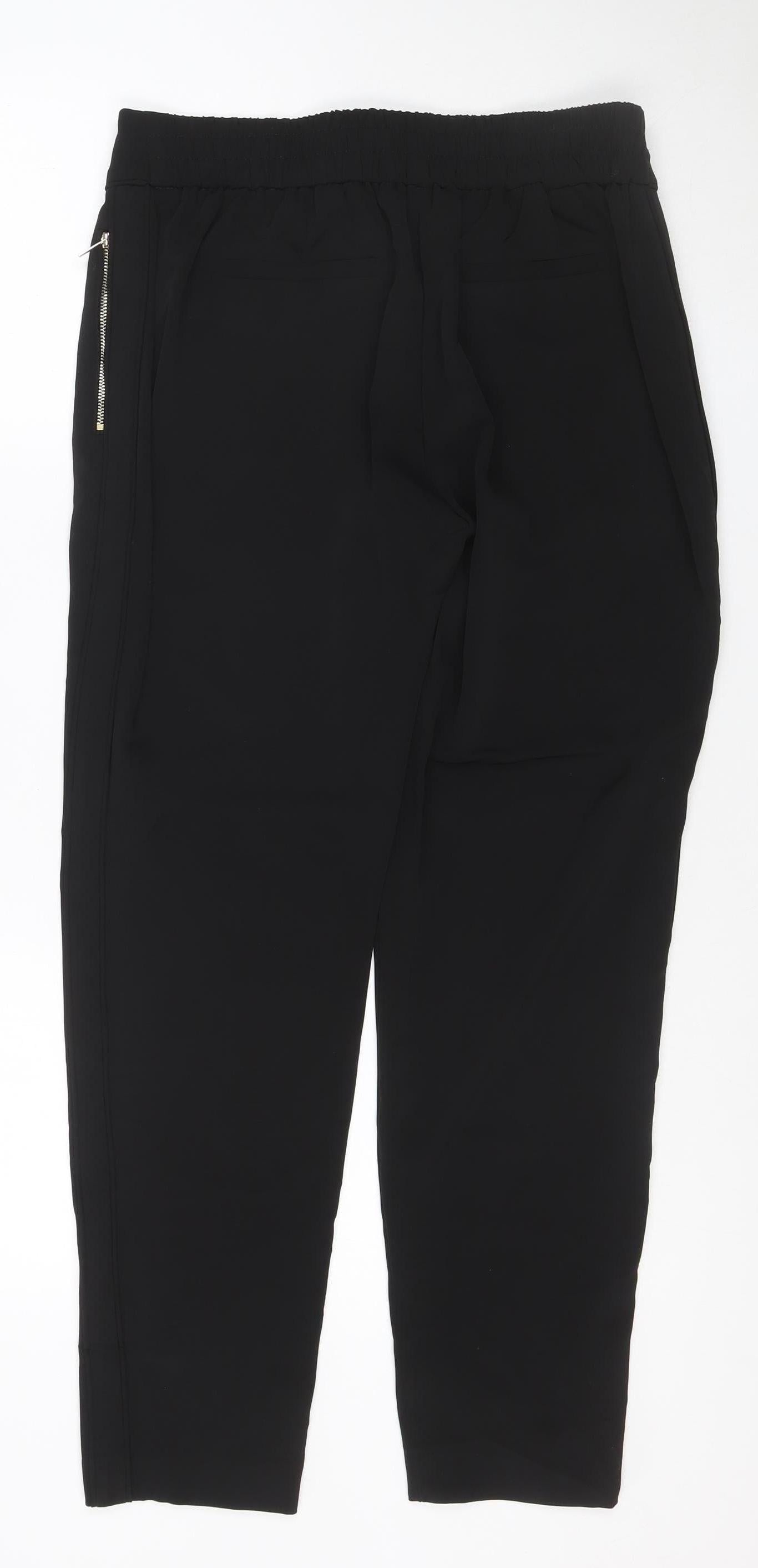 Wallis Women’s Black UK 10 Tapered Trousers with Zip Detail