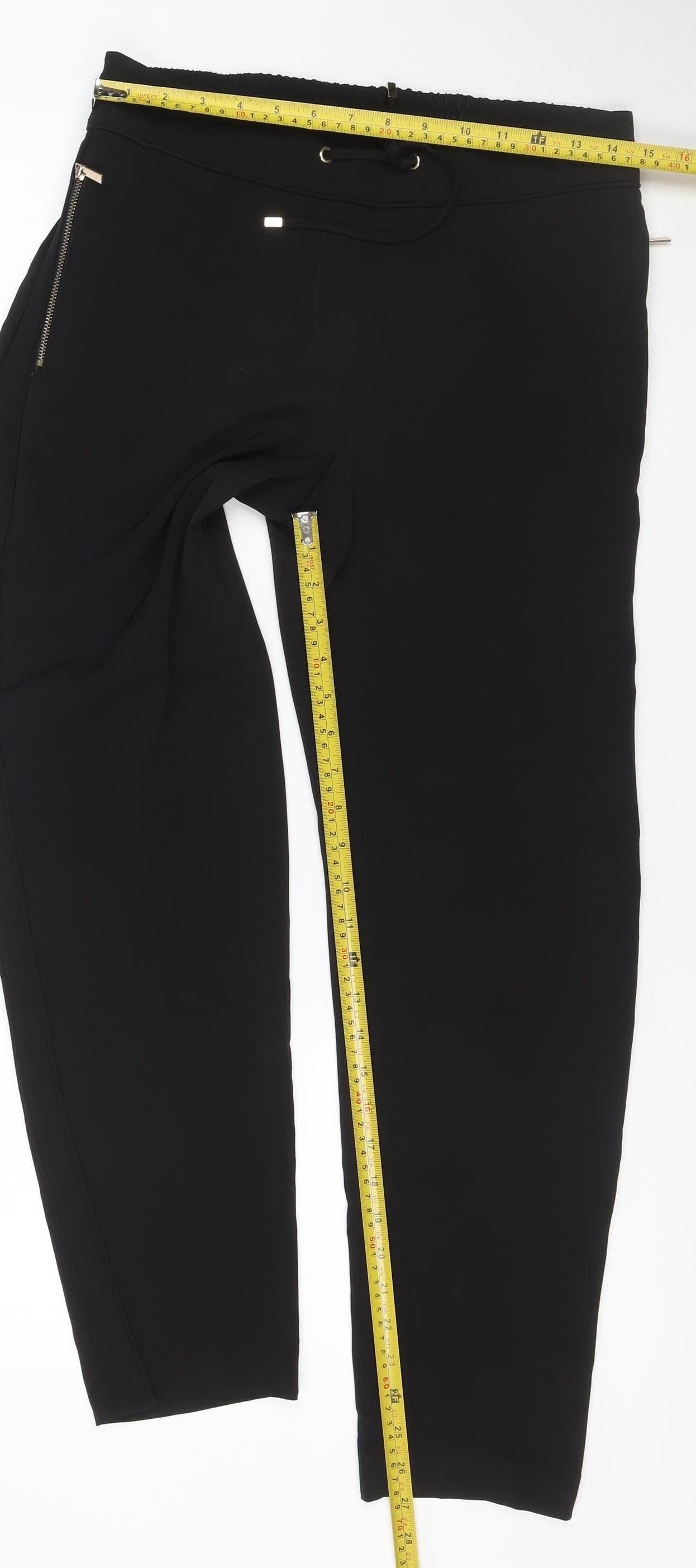 Wallis Women’s Black UK 10 Tapered Trousers with Zip Detail