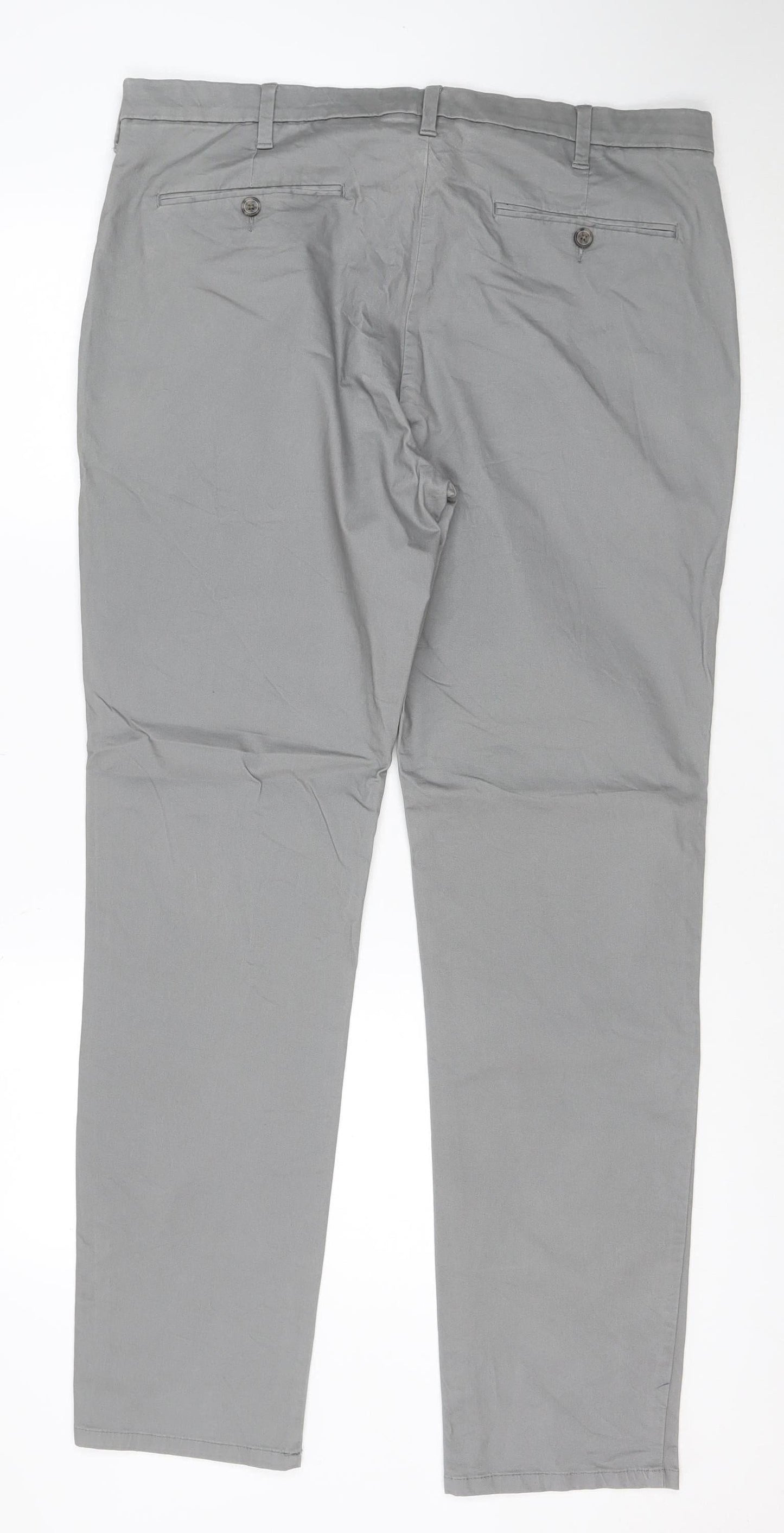 Marks and Spencer Men’s Grey Slim Fit Chino Trousers 38x33