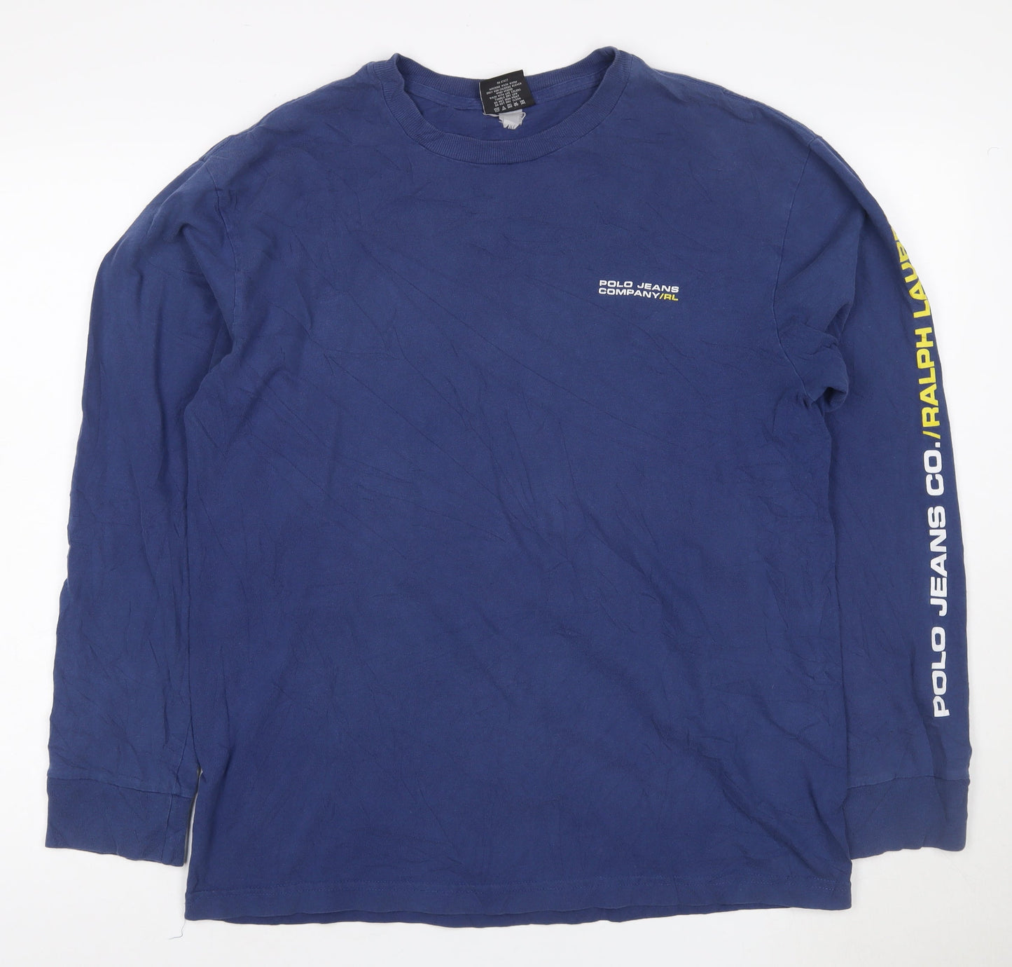 Ralph Lauren Men’s Blue Long Sleeve Logo Cotton T-Shirt M