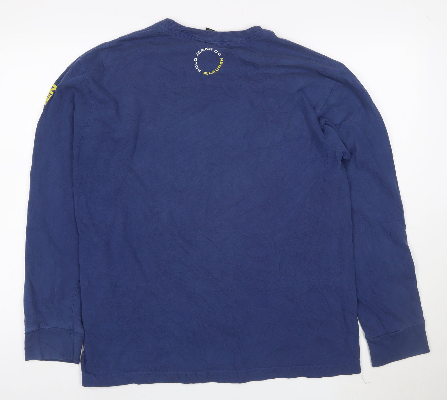 Ralph Lauren Men’s Blue Long Sleeve Logo Cotton T-Shirt M