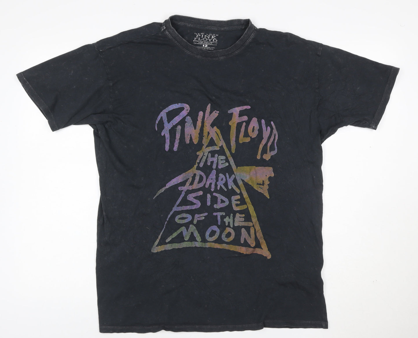 New Look Women’s Black Pink Floyd Graphic T-Shirt Size 12