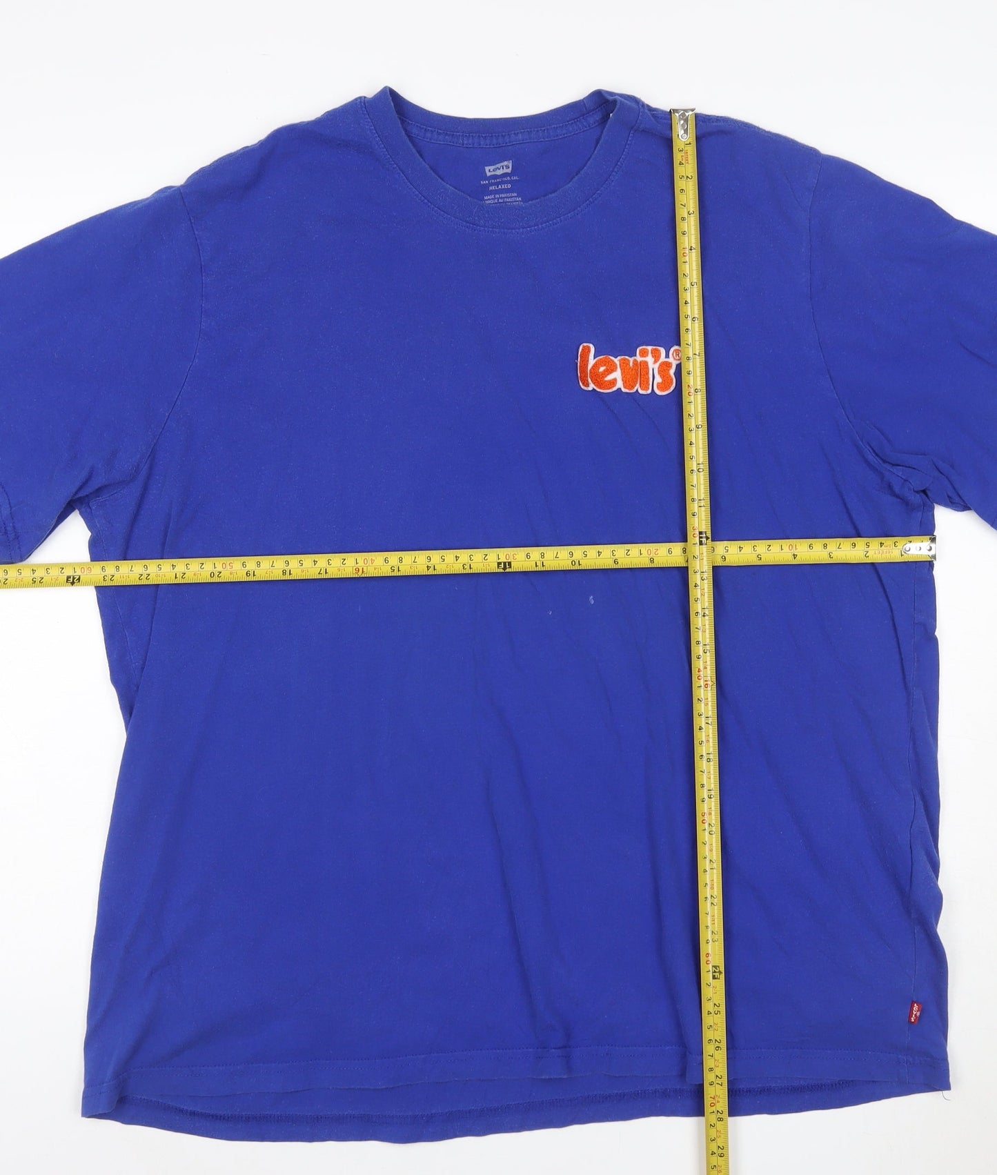 Levi's Men's Blue Cotton Crew Neck Short Sleeve T-Shirt XL