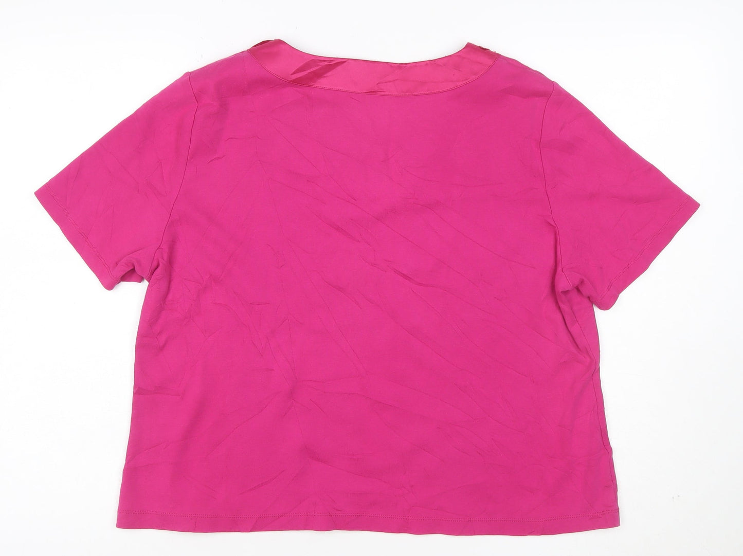 CC Petite Women's Pink Beaded Scoop Neck Cotton T-Shirt XL