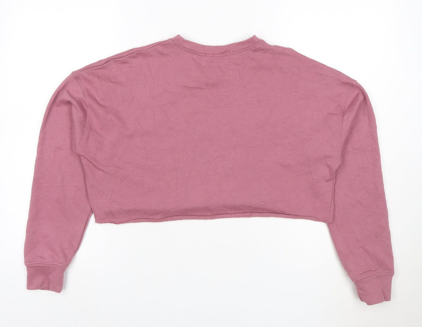 I Saw It First Women Pink Cropped Pullover Sweatshirt UK 8