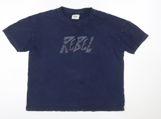 Hush Women's Blue Rebel Print Organic Cotton T-Shirt Size S