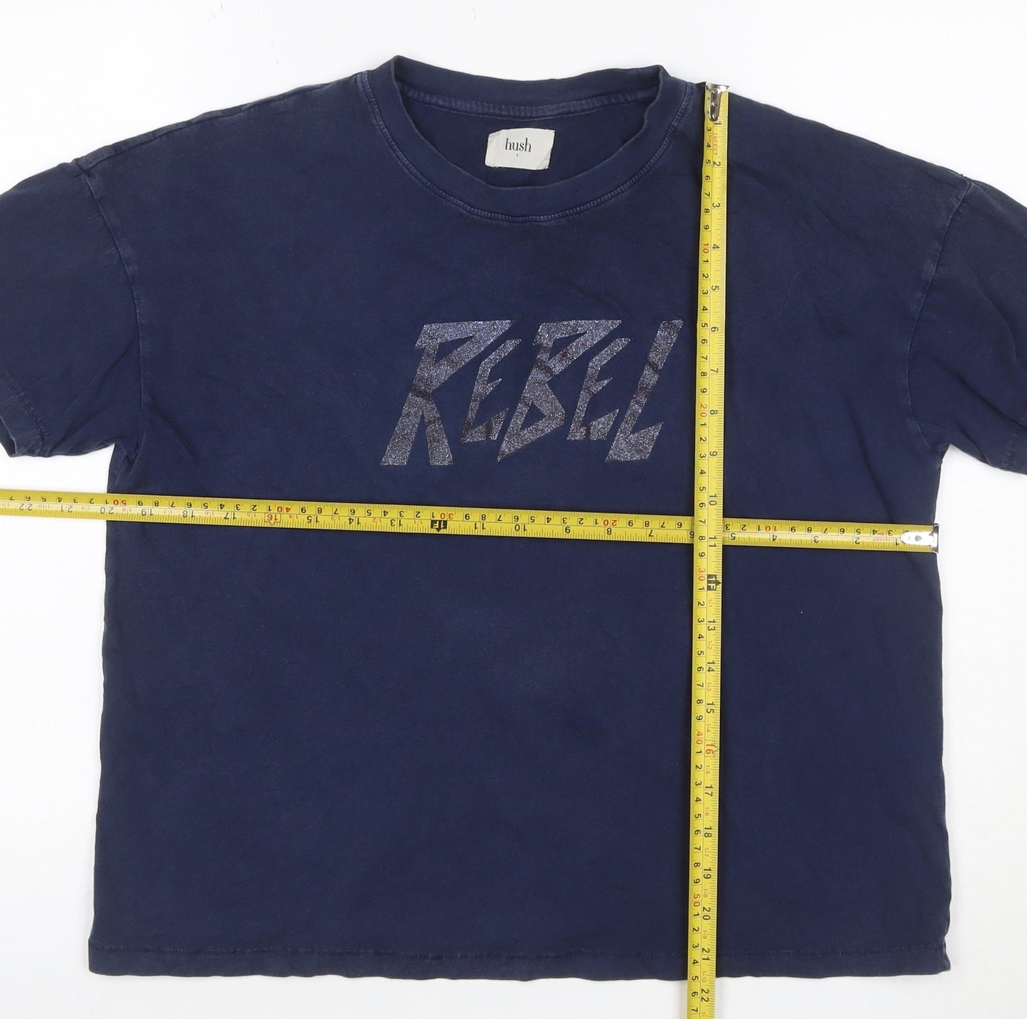 Hush Women's Blue Rebel Print Organic Cotton T-Shirt Size S