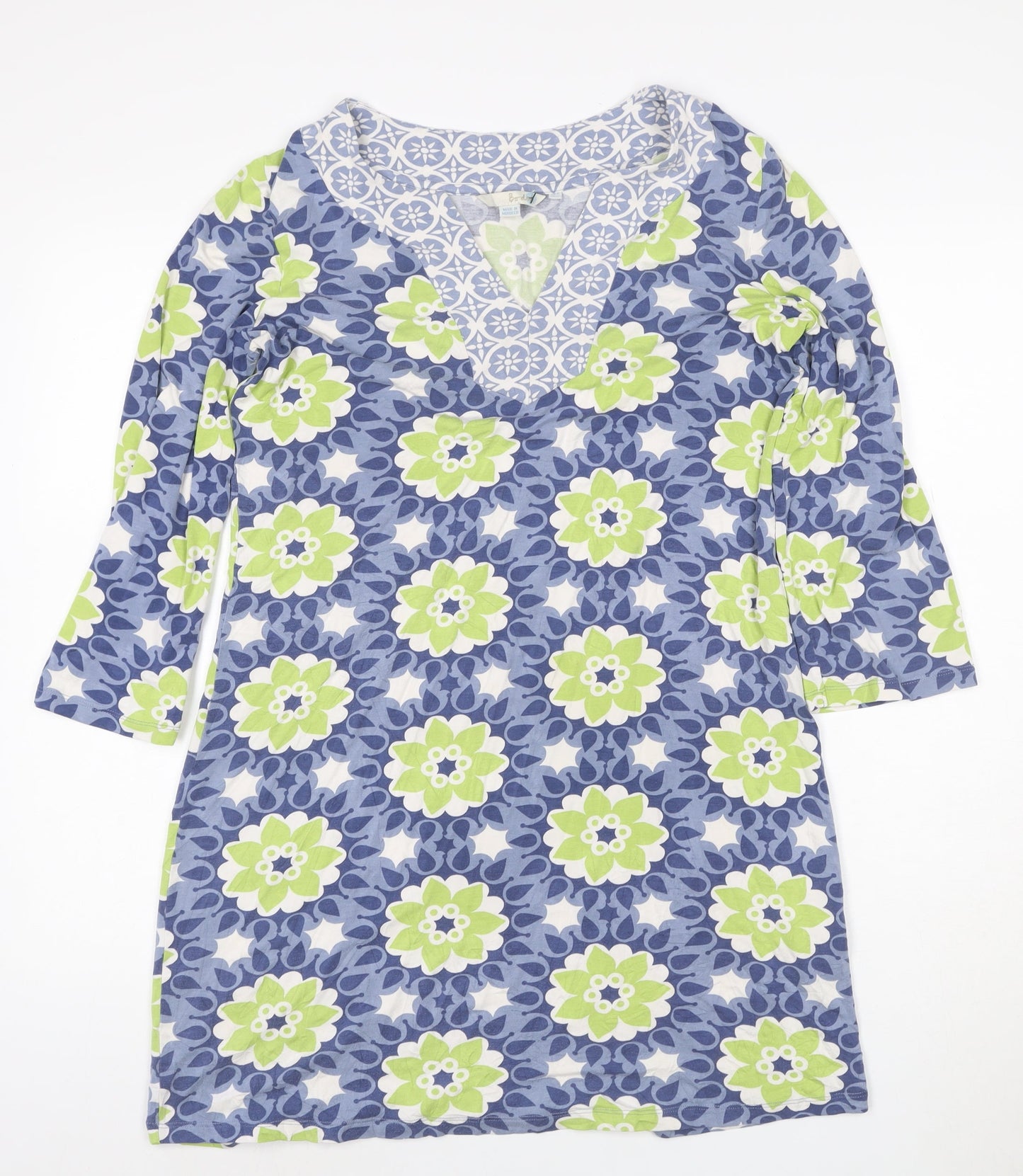 Boden Women Blue Floral Viscose Shift Dress Size 12