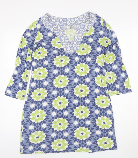 Boden Women Blue Floral Viscose Shift Dress Size 12
