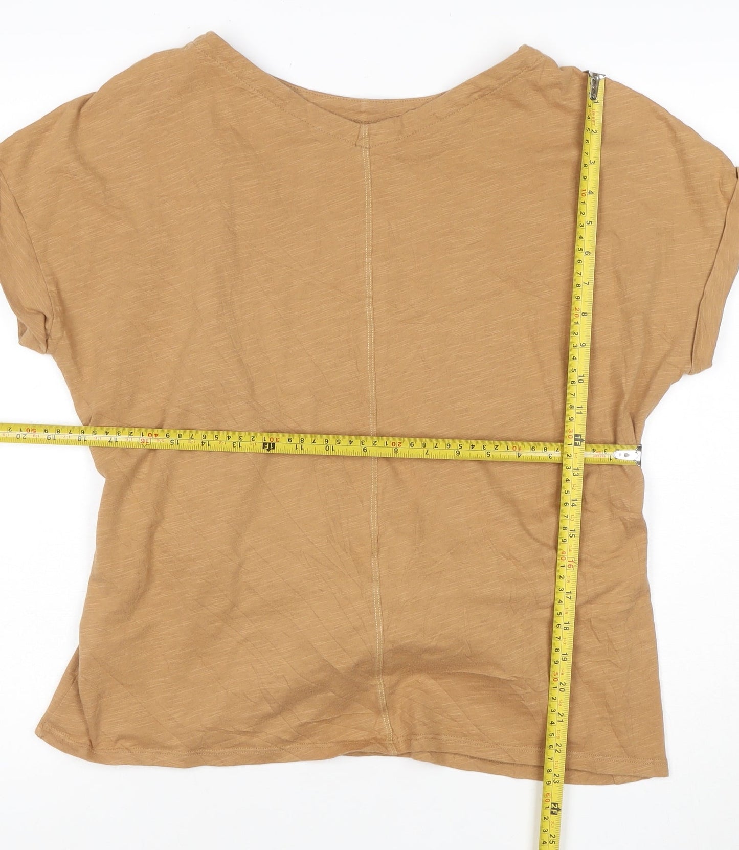 White Stuff Women's Beige Cotton Tunic Blouse UK 16 Short Sleeve