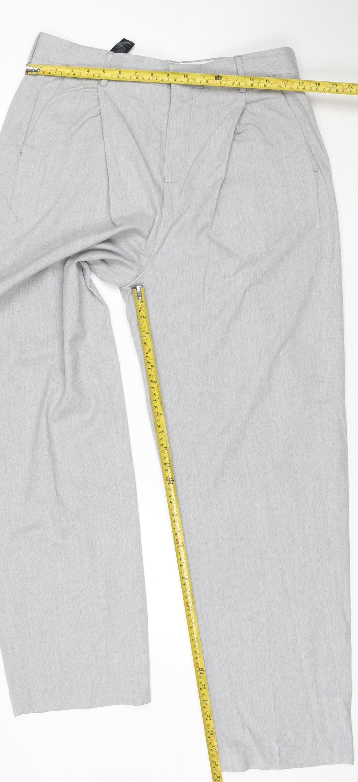 Topman Men's Grey W32 L34 Slim Fit Trousers