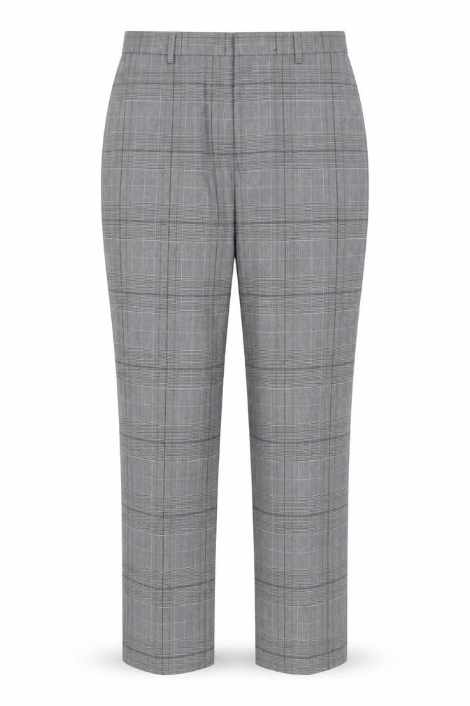 Marks & Spencer Women’s Grey Check Straight Leg Trousers Size 12