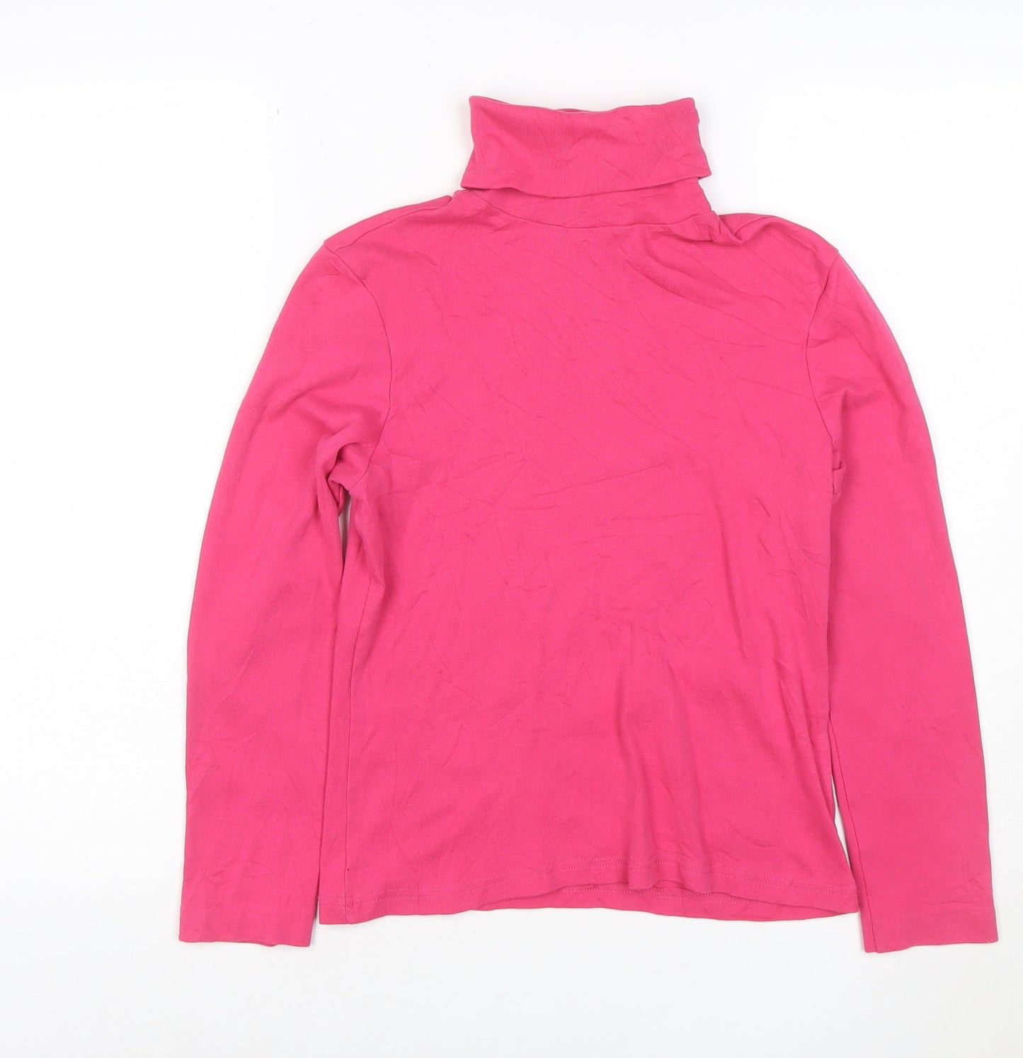 Tommy Hilfiger Women’s Pink Cotton Roll Neck Long Sleeve Top M