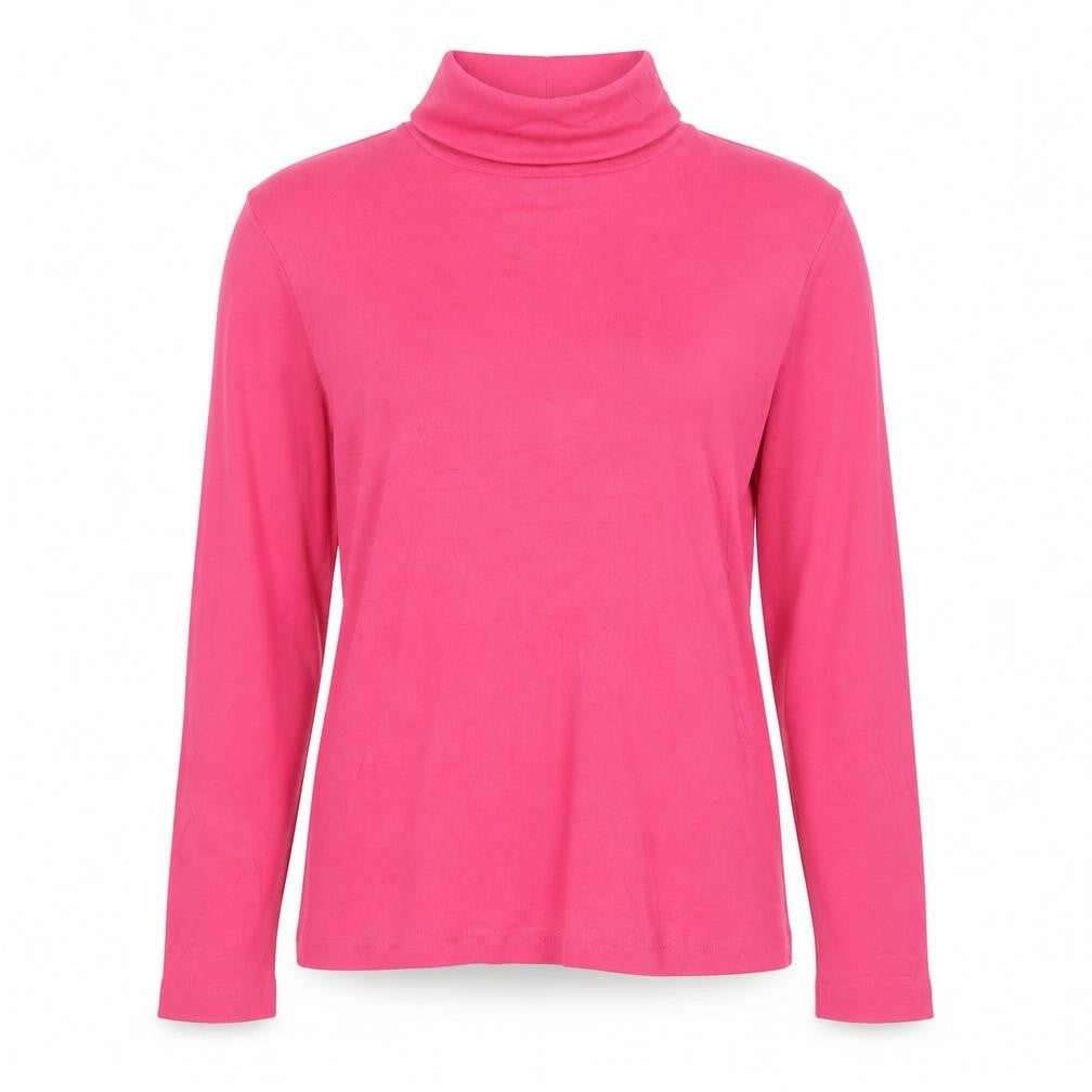 Tommy Hilfiger Women’s Pink Cotton Roll Neck Long Sleeve Top M