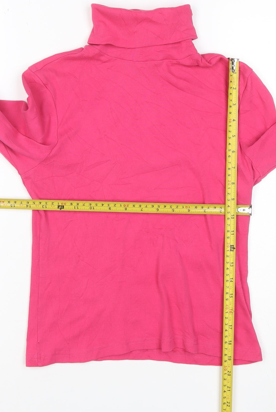 Tommy Hilfiger Women’s Pink Cotton Roll Neck Long Sleeve Top M