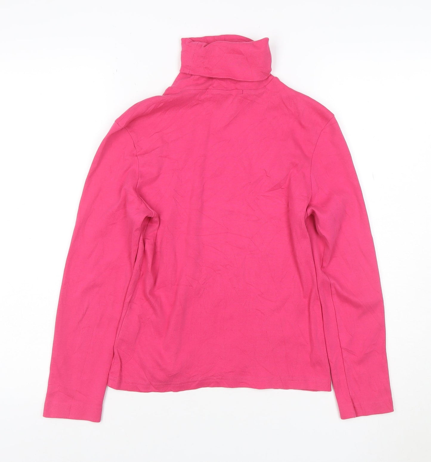 Tommy Hilfiger Women’s Pink Cotton Roll Neck Long Sleeve Top M