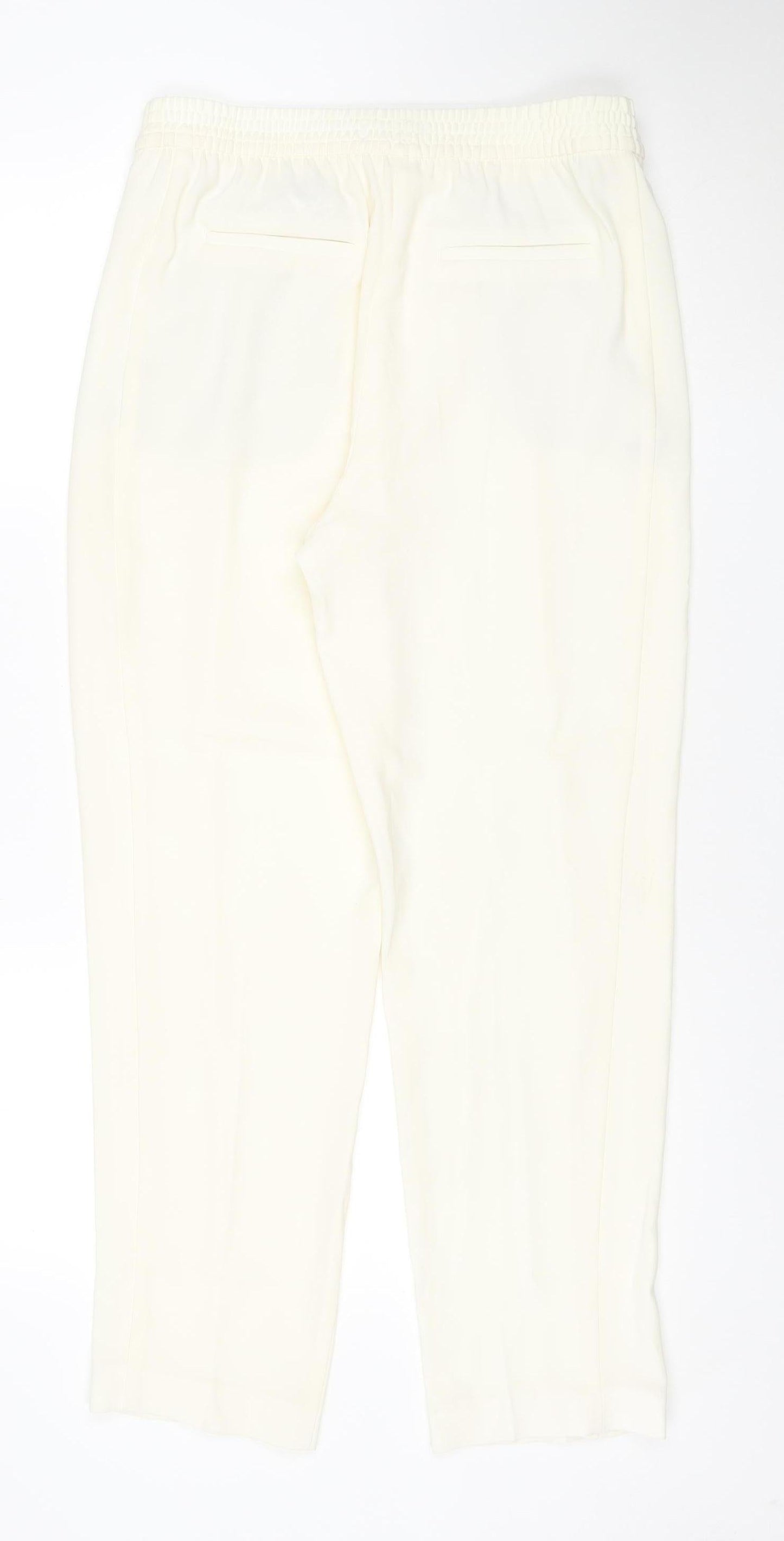 Marks and Spencer Women’s Ivory Crepe Jogger Trousers Size 12