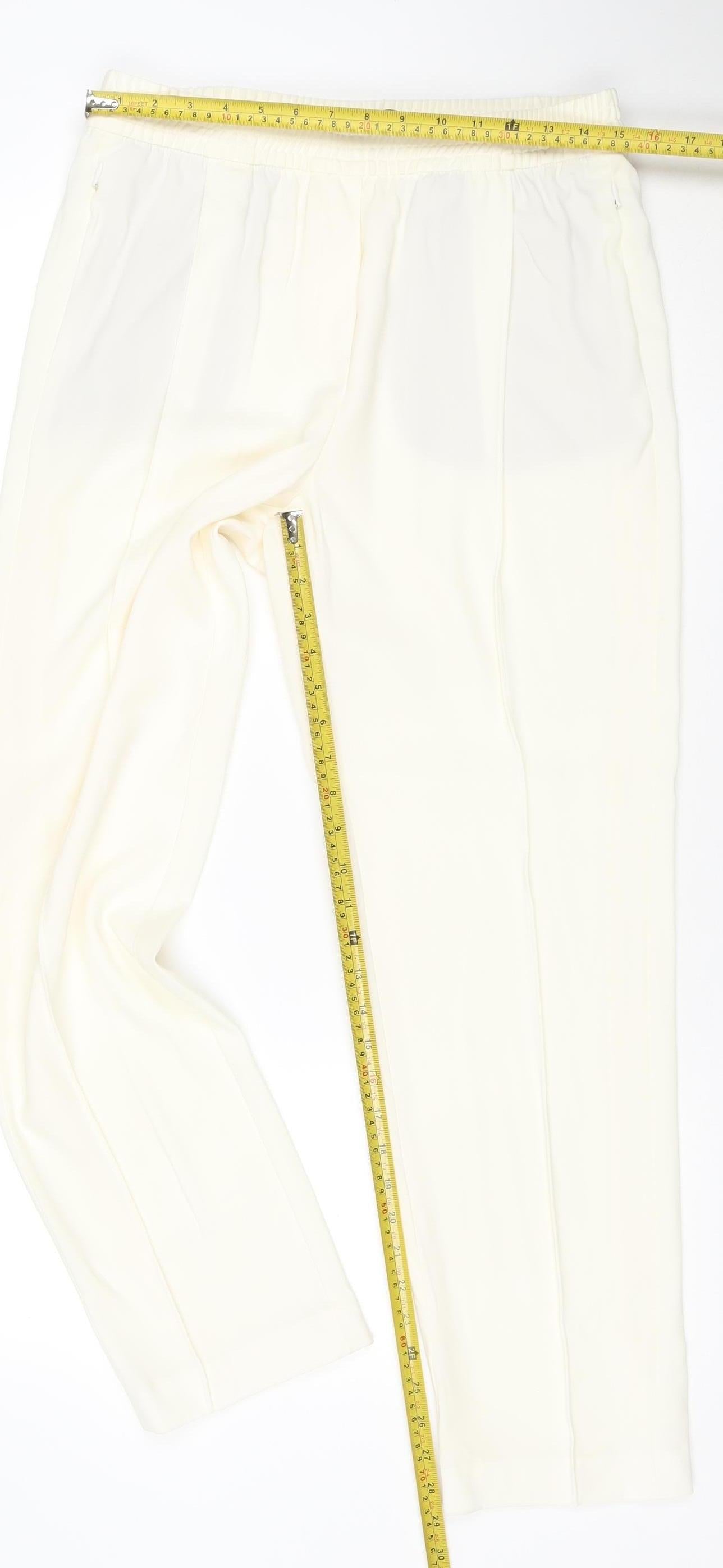 Marks and Spencer Women’s Ivory Crepe Jogger Trousers Size 12