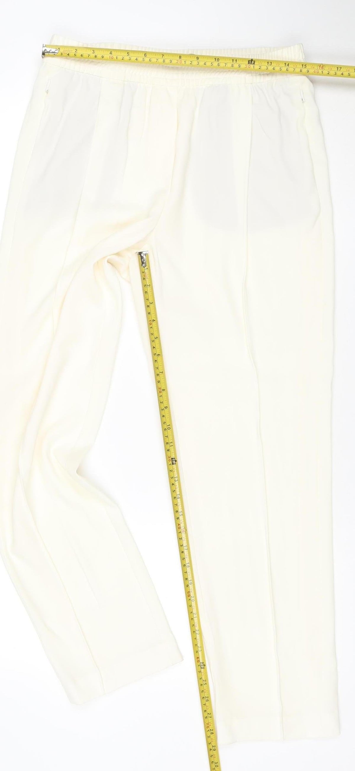 Marks and Spencer Women’s Ivory Crepe Jogger Trousers Size 12