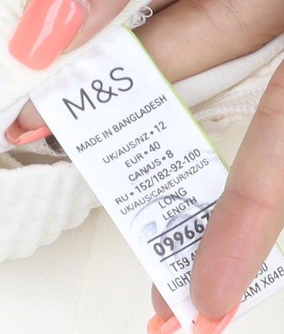Marks and Spencer Women’s Ivory Crepe Jogger Trousers Size 12