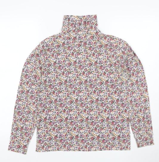 Spirit of the Andes Women's Multicoloured Floral Roll Neck Long Sleeve Top L