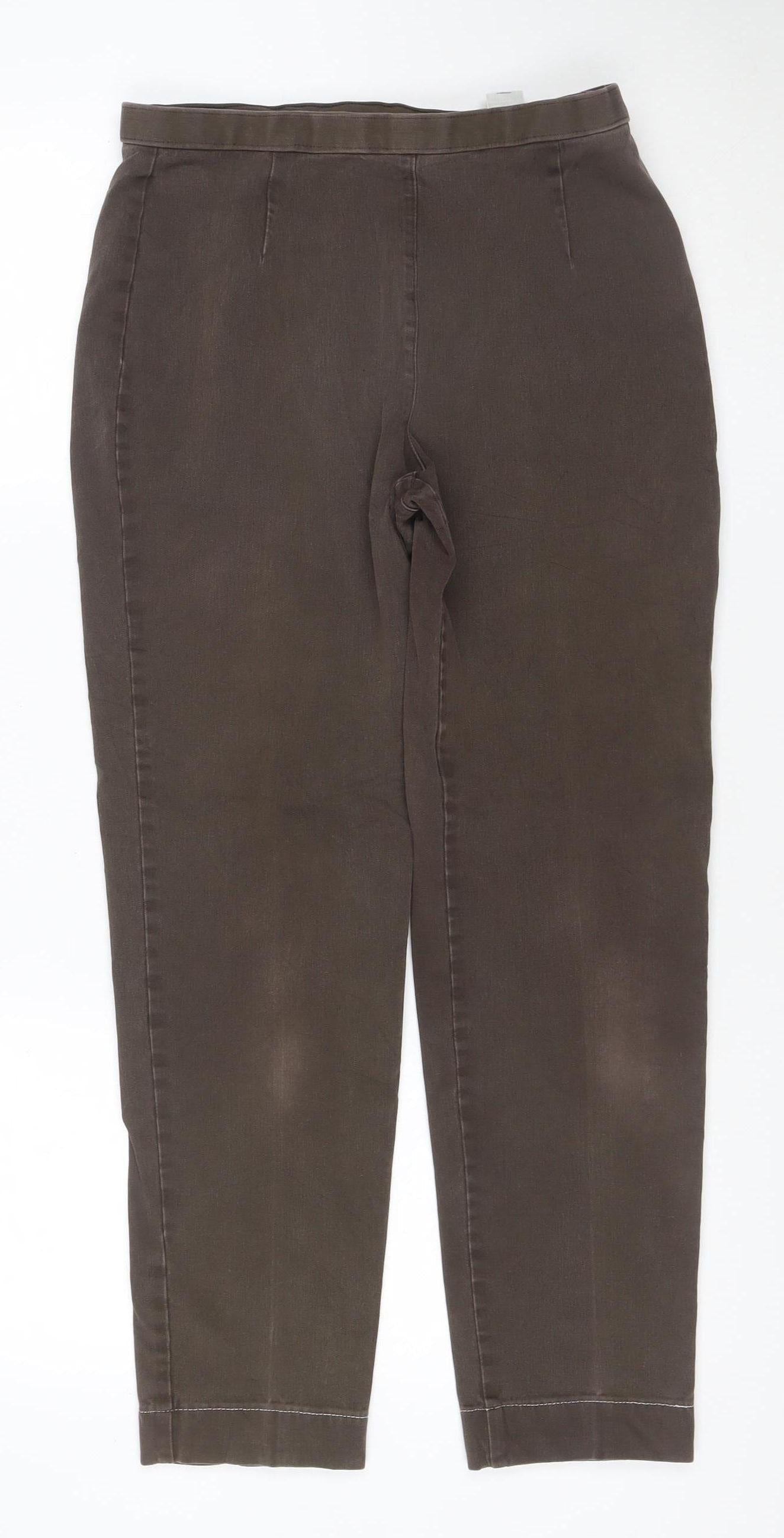 Marks and Spencer Women’s Brown Size 12 Long Straight Trousers
