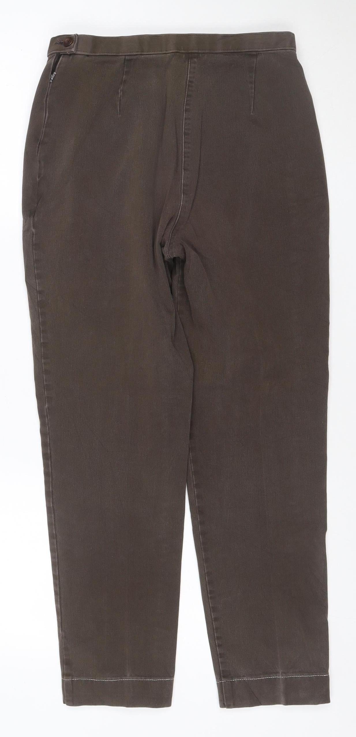 Marks and Spencer Women’s Brown Size 12 Long Straight Trousers