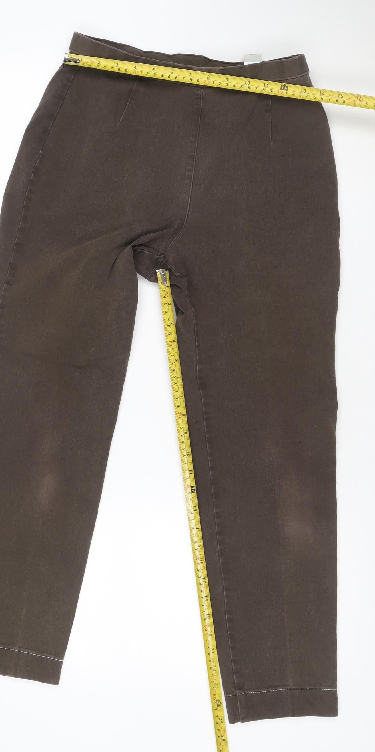 Marks and Spencer Women’s Brown Size 12 Long Straight Trousers