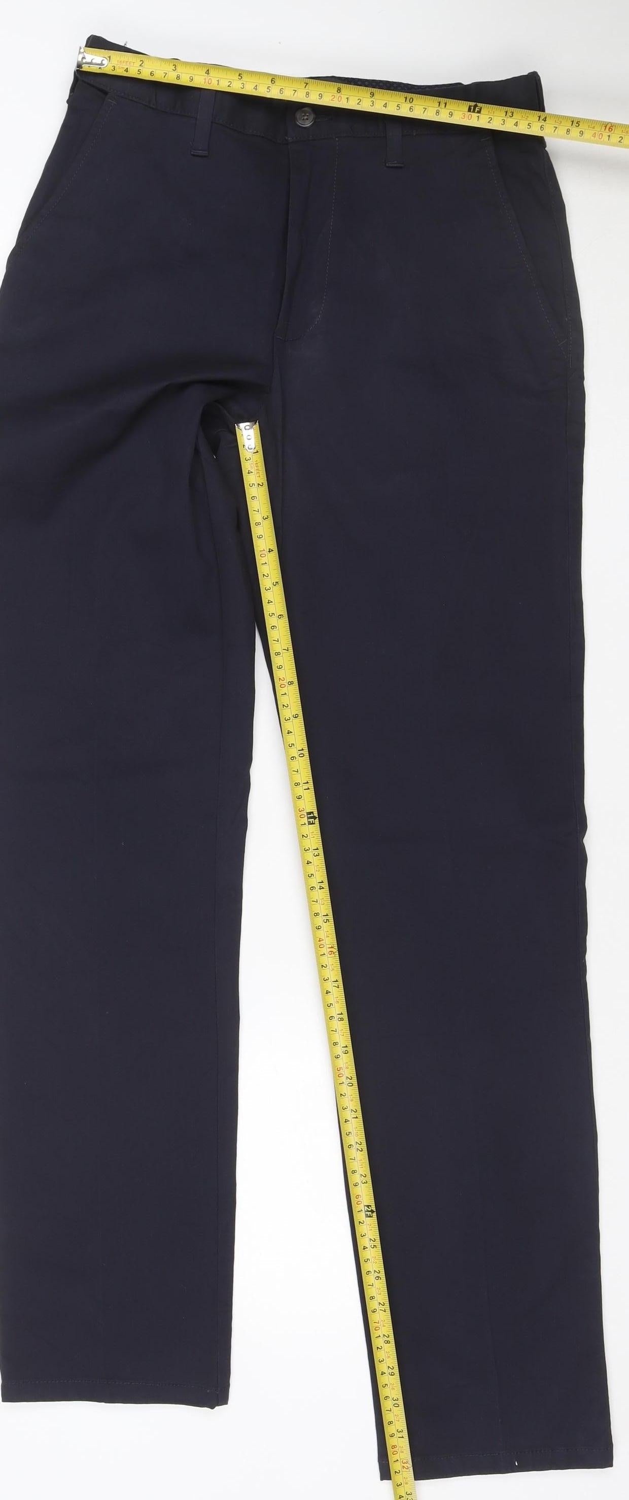 Marks and Spencer Men's Blue Regular Fit Chino Trousers 30x33
