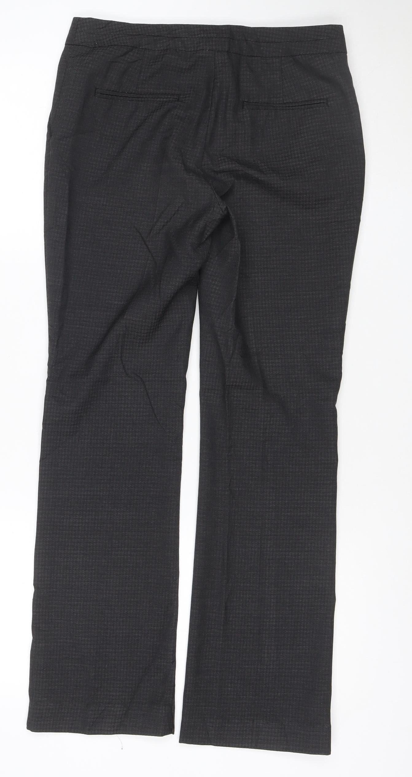 Next Men's Black Check Regular Fit Dress Trousers Size 8