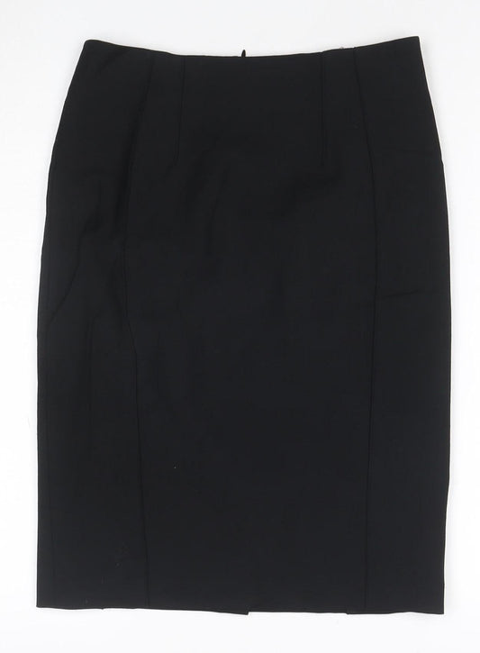 Reiss Womens Black Size 10 Pencil Skirt Lined Stretch High Rise