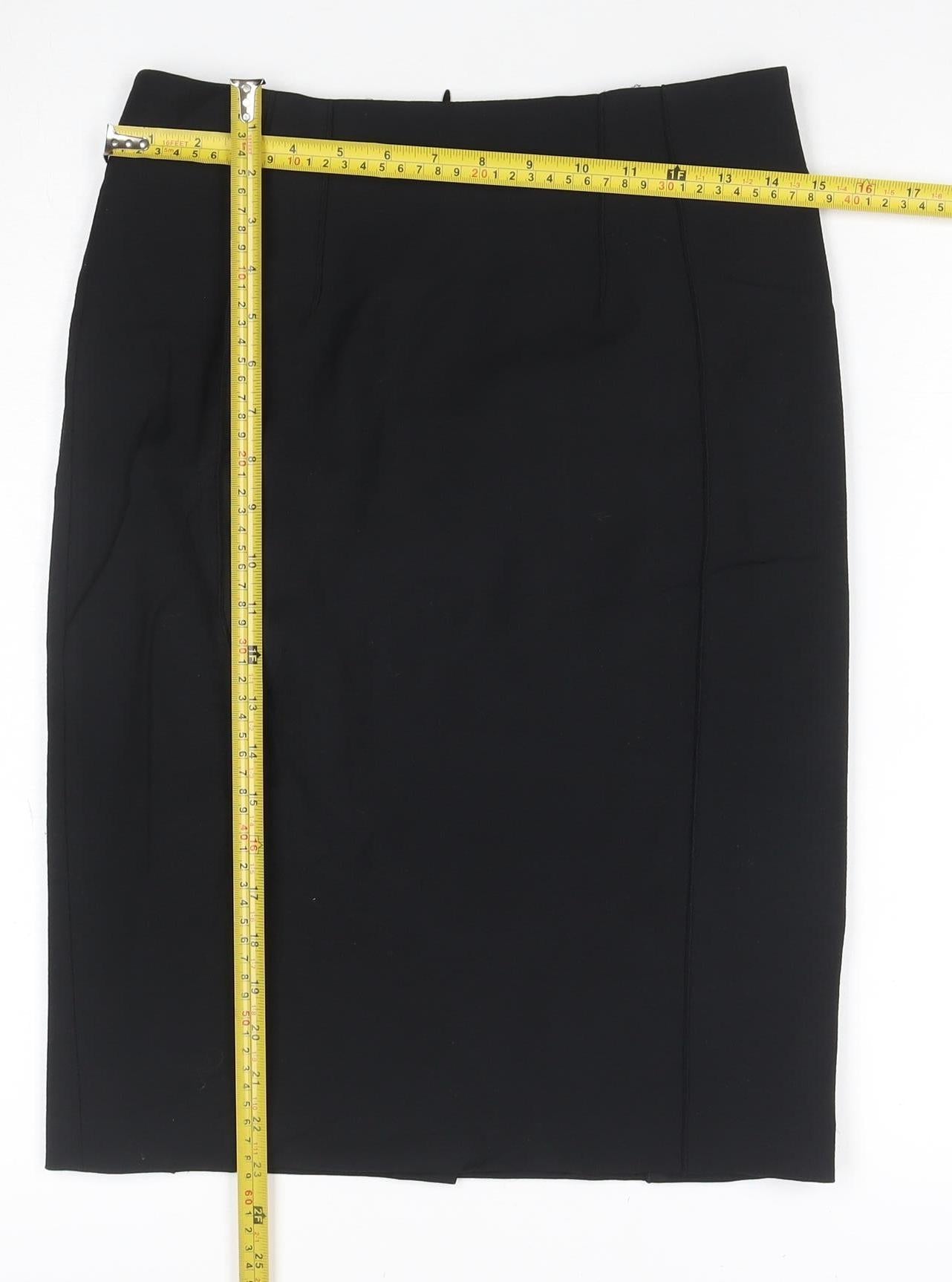Reiss Womens Black Size 10 Pencil Skirt Lined Stretch High Rise