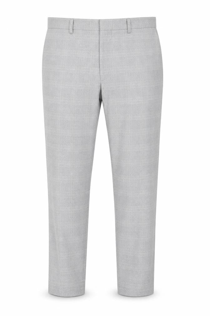 Marks & Spencer Men's Grey Check Skinny Dress Trousers 38S
