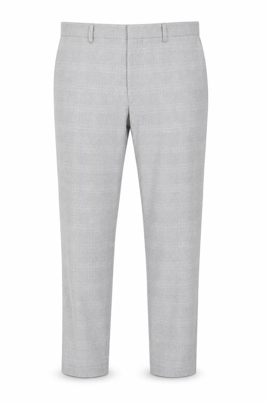 Marks & Spencer Men's Grey Check Skinny Dress Trousers 38S