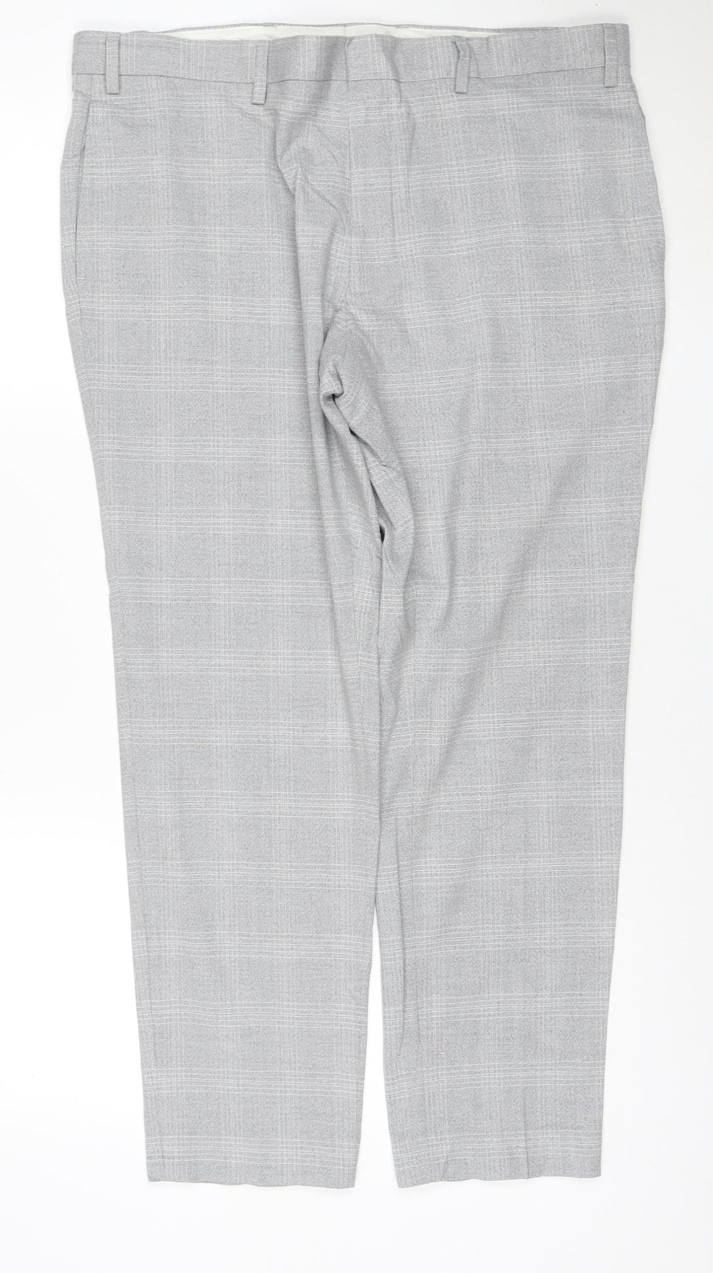 Marks and Spencer Men's Grey Check Skinny Dress Trousers 38S
