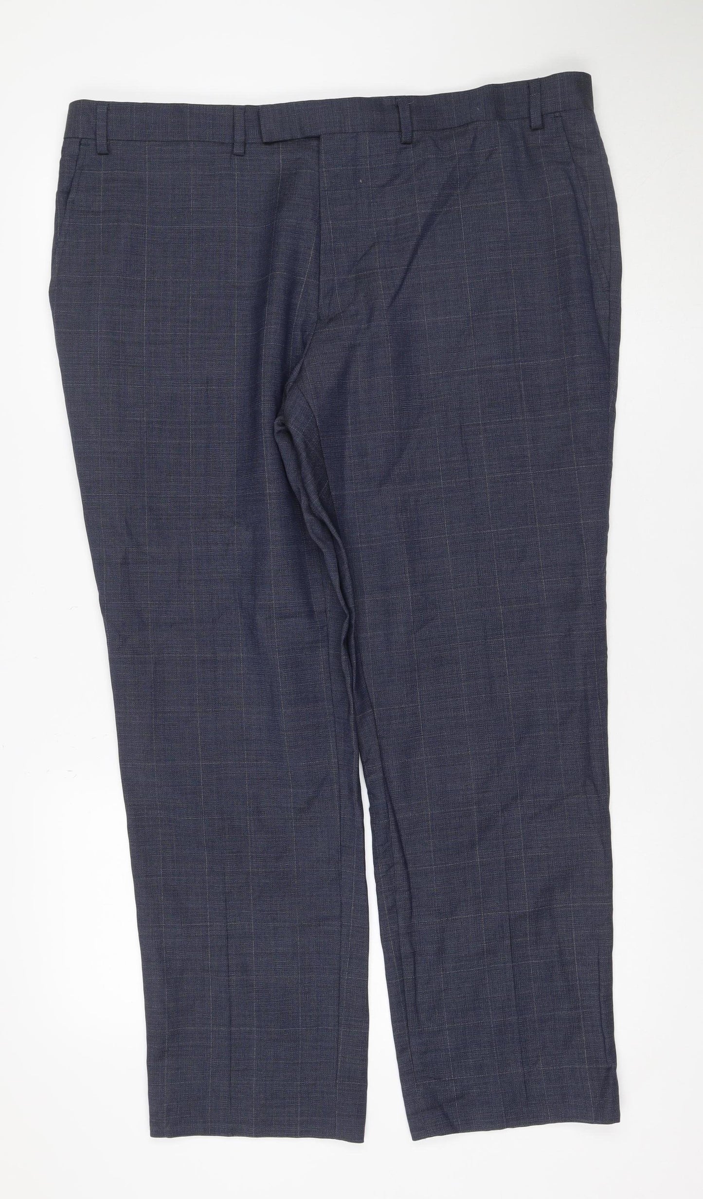Marks and Spencer Men's Blue Wool Blend Tailored Dress Pants 40/29