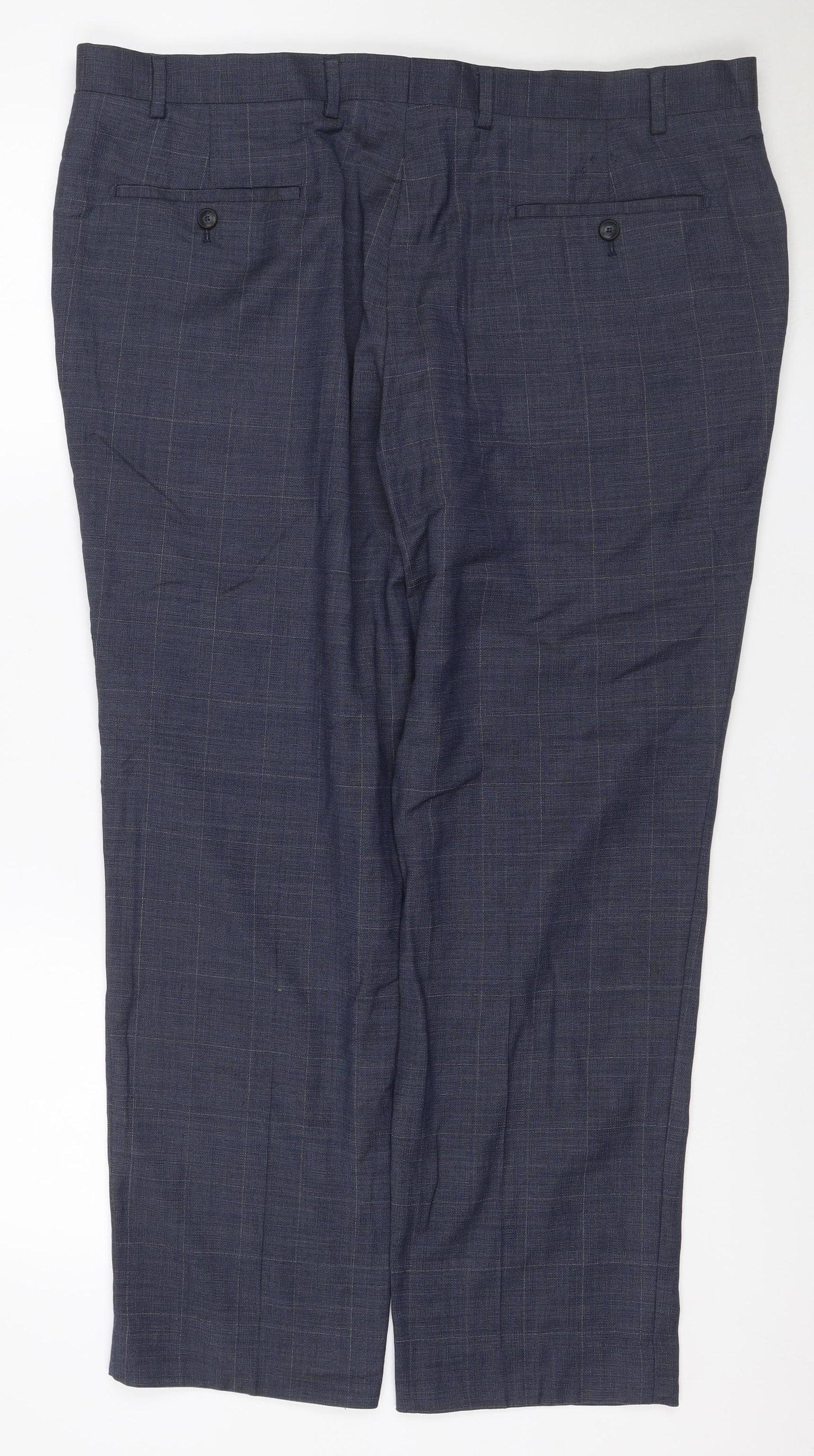 Marks and Spencer Men's Blue Wool Blend Tailored Dress Pants 40/29