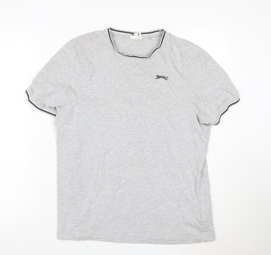 Slazenger Men's Grey Short Sleeve Crew Neck T-Shirt Size M