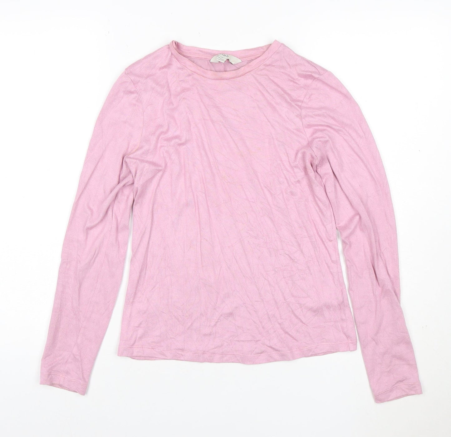 Marks and Spencer Women’s Pink Crew Neck Long Sleeve Pullover Jumper Size 10