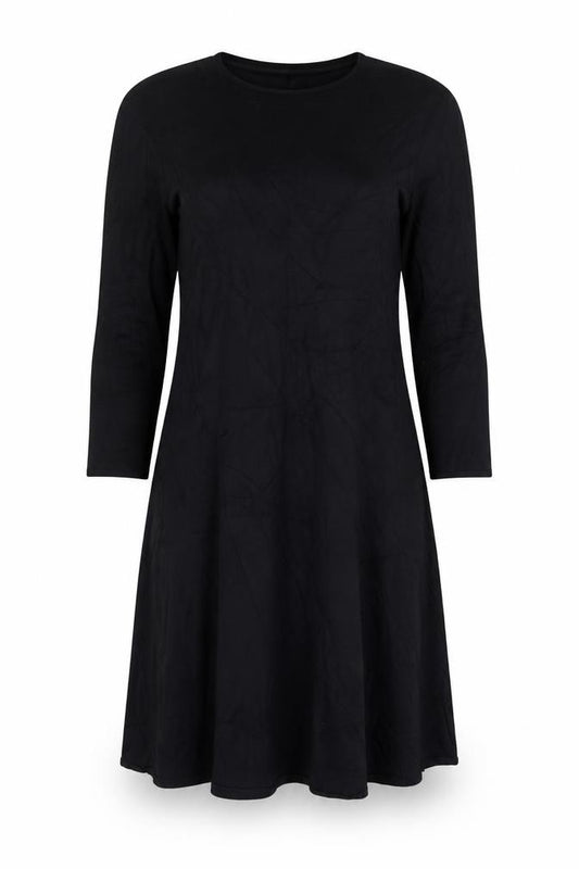 H&M Women Black A-Line Knee Length Dress Size 12 Viscose Blend
