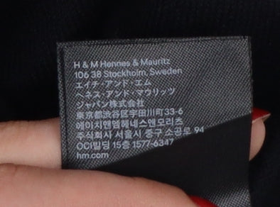 H&M Women Black A-Line Knee Length Dress Size 12 Viscose Blend