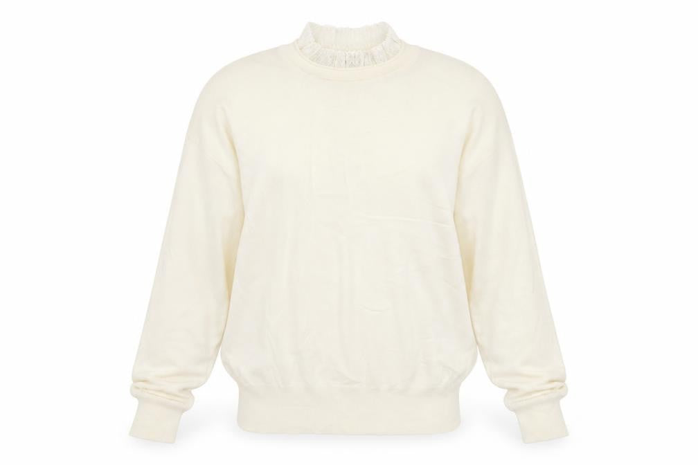 RR Women Ivory Wool Blend High Neck Pullover Jumper Size L
