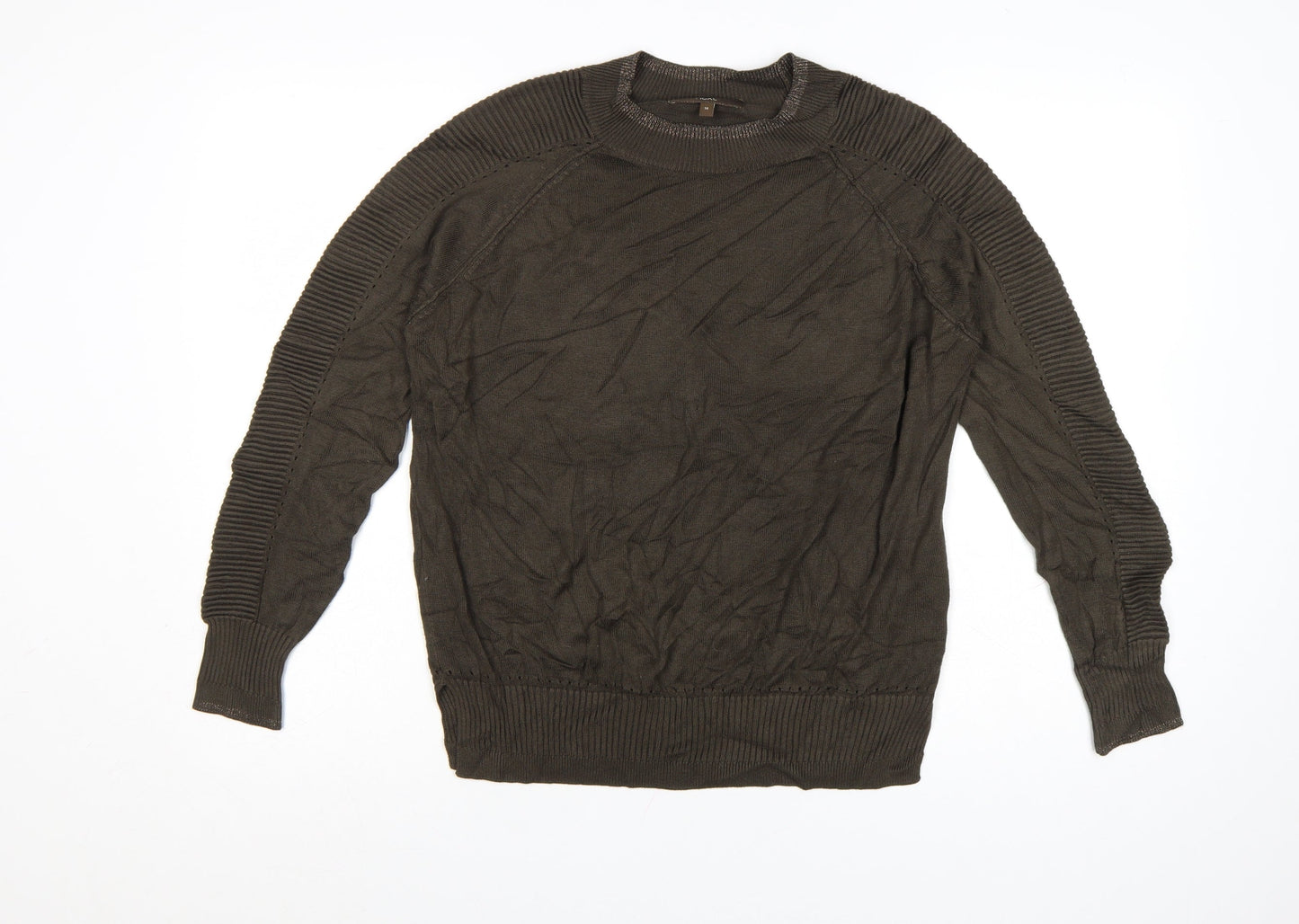 Next Women Brown Crew Neck Long Sleeve Knit Jumper Size 14