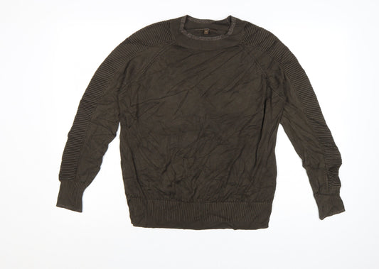 Next Women Brown Crew Neck Long Sleeve Knit Jumper Size 14