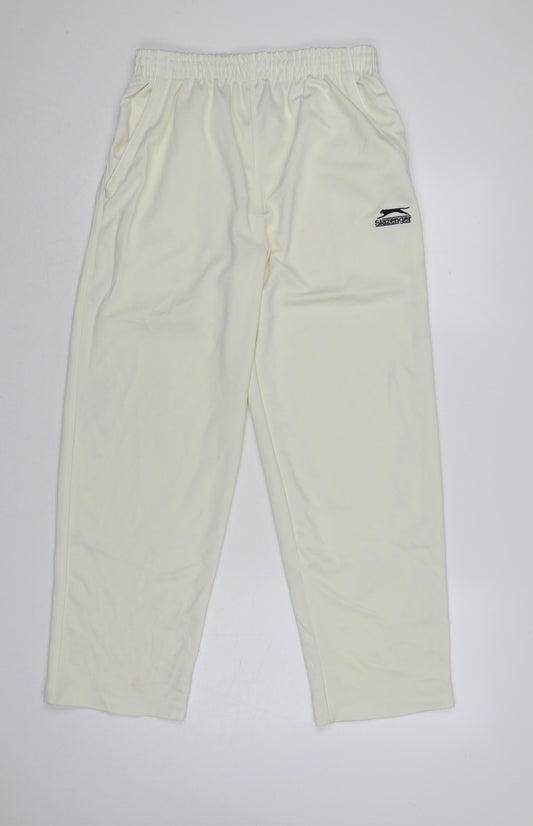 Slazenger Men Ivory Regular Fit Sweatpants S Lightweight Sports Trousers