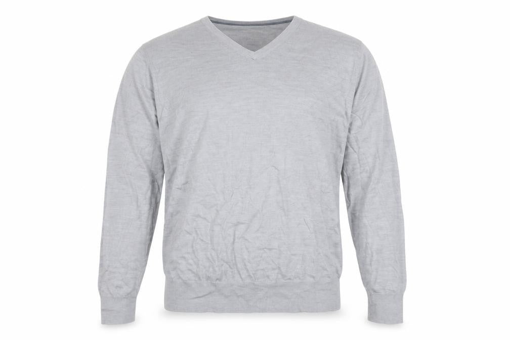 Marks & Spencer Men’s Grey Merino Wool V-Neck Jumper Size L