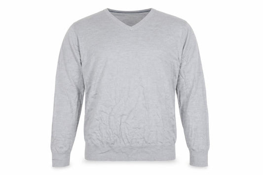 Marks & Spencer Men’s Grey Merino Wool V-Neck Jumper Size L
